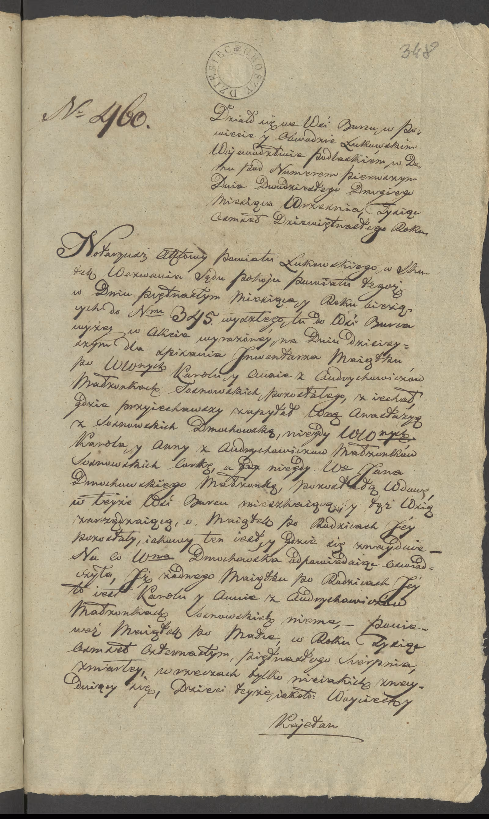 Szaniawski 460/1819, s. 1