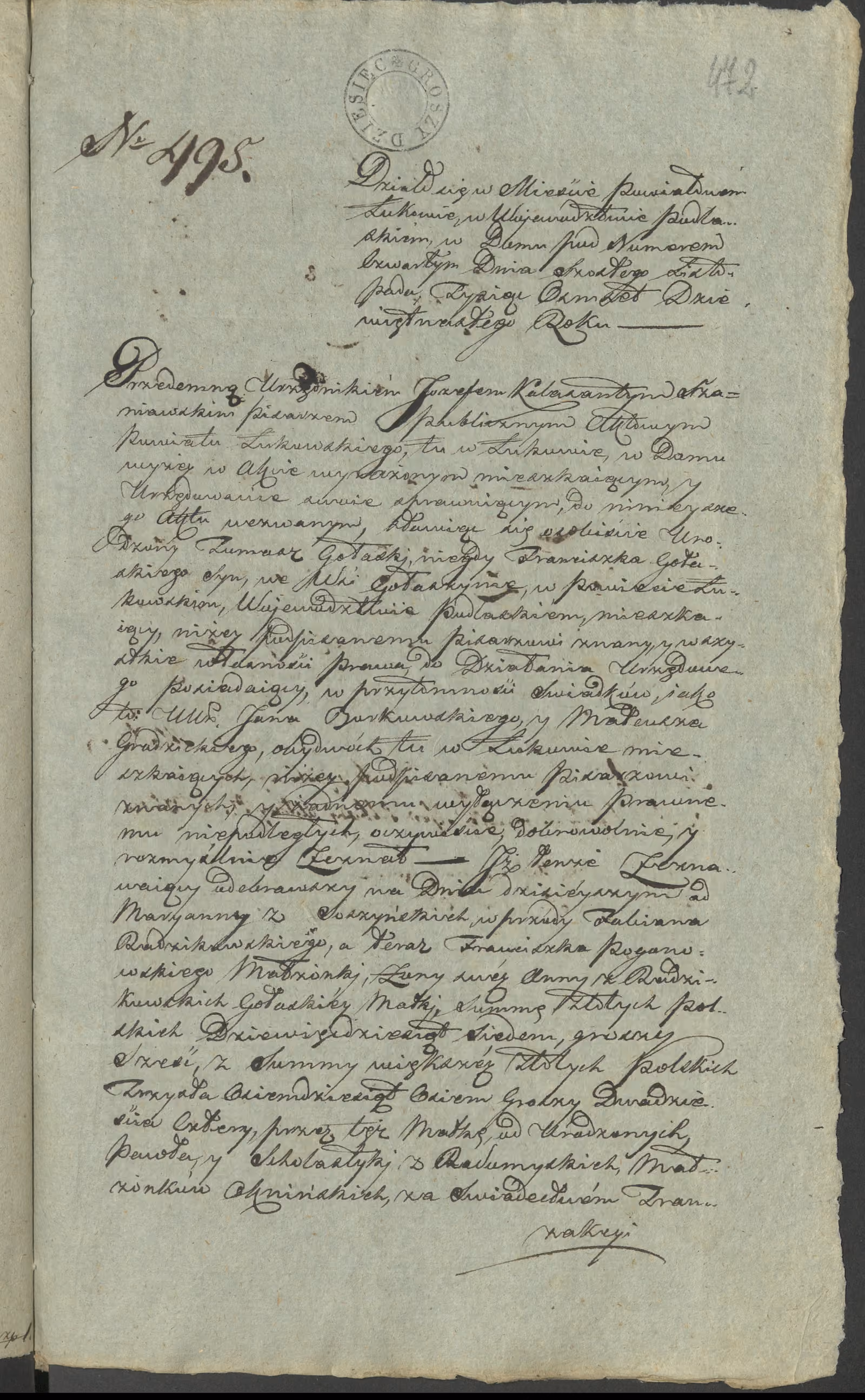 Szaniawski 495/1819, s. 1