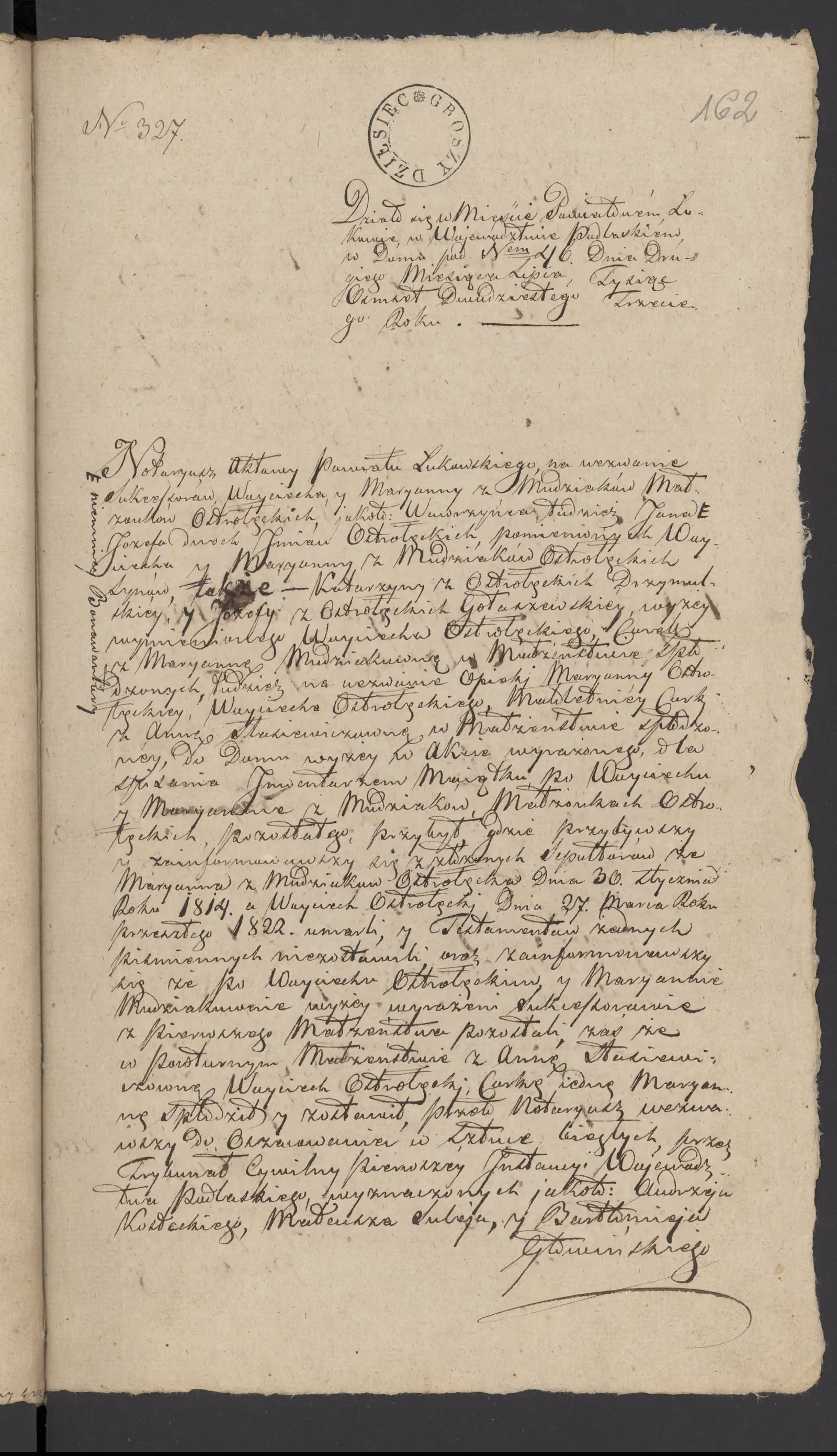 Szaniawski 327/1823, s. 1