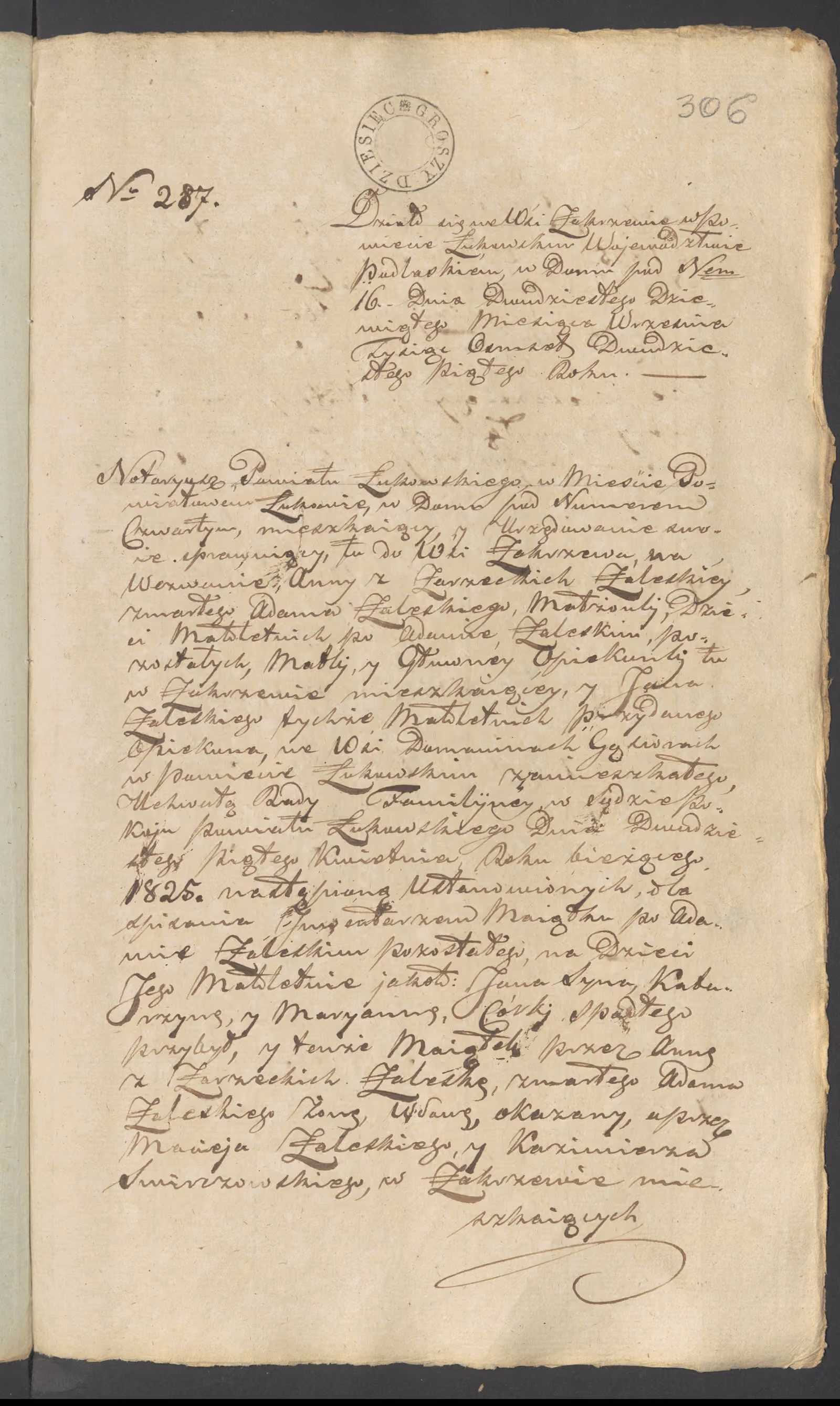 Szaniawski 287/1825, s. 1