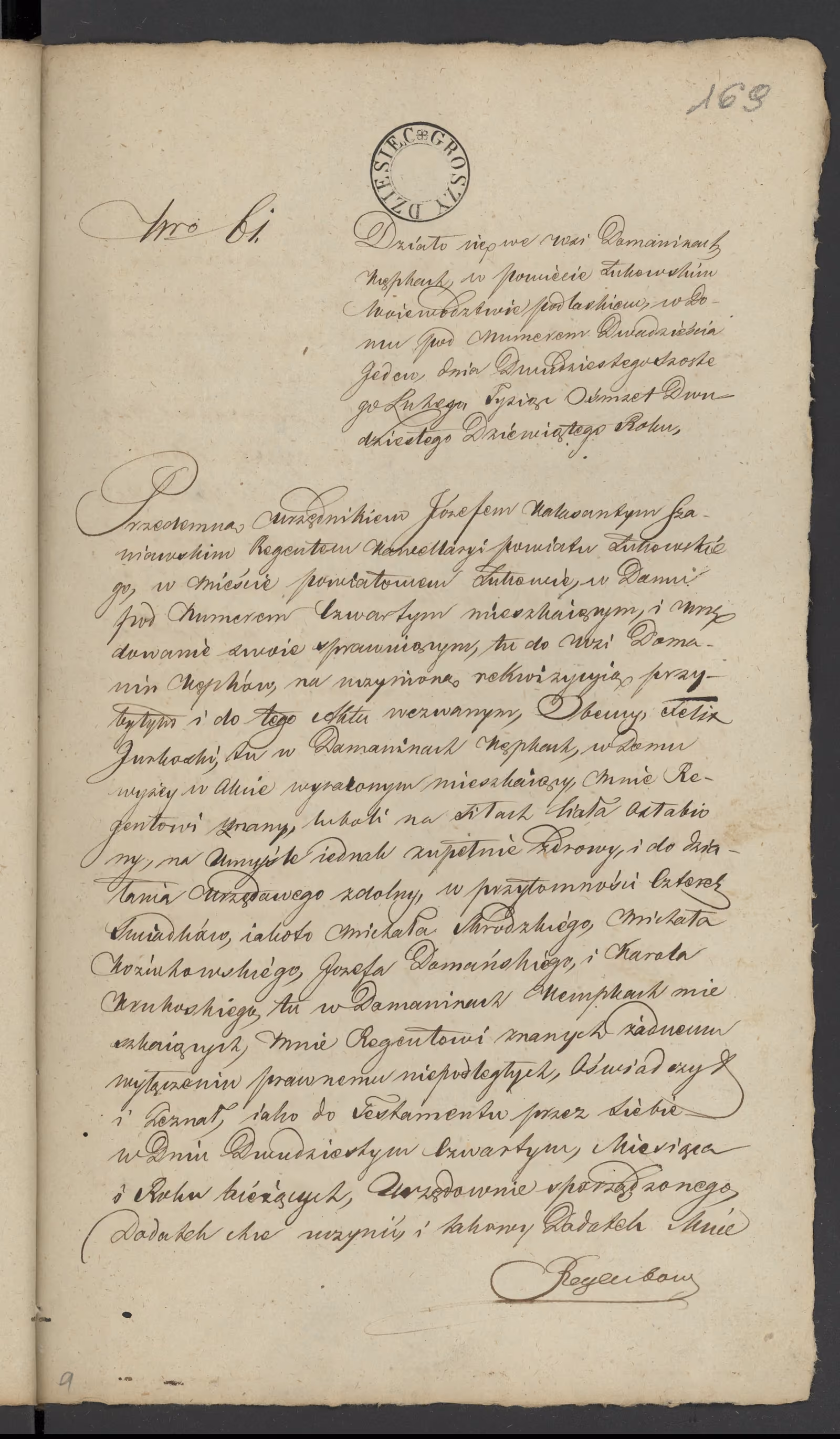 Szaniawski 61/1829, s. 1