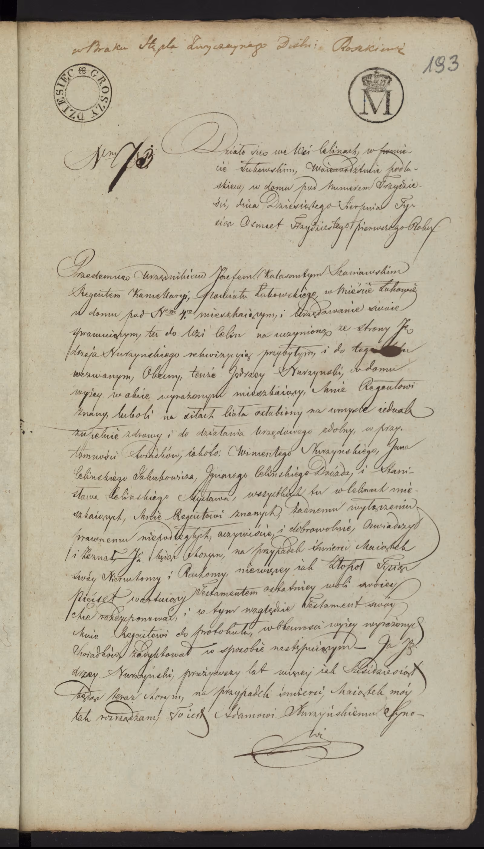 Szaniawski 73/1831, s. 1