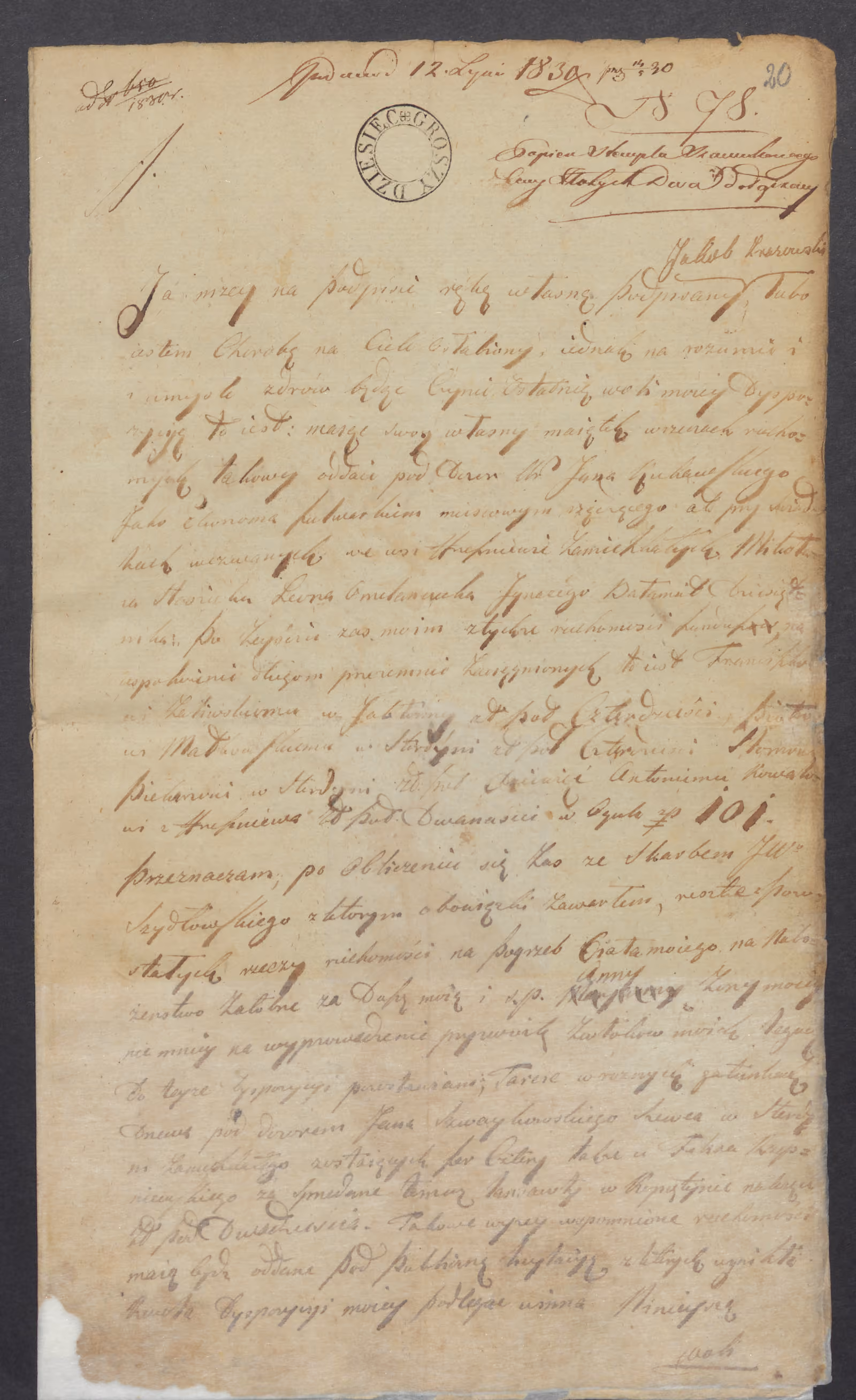 Szczawiński 78/1830, s. 1