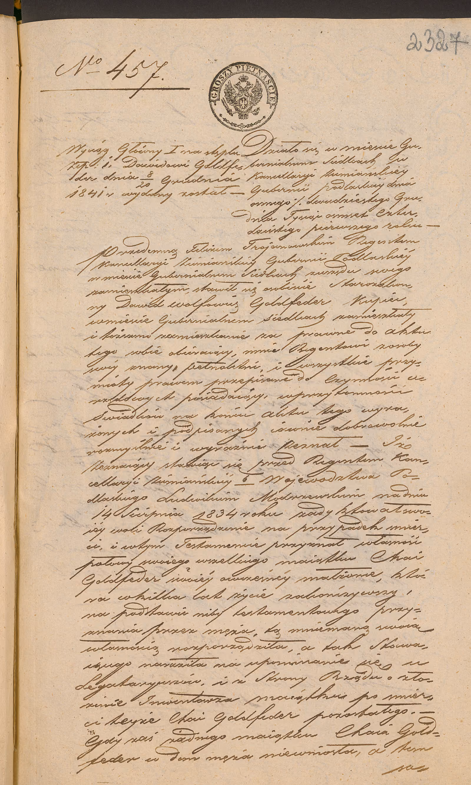 Trojanowski 457/1841, s. 1
