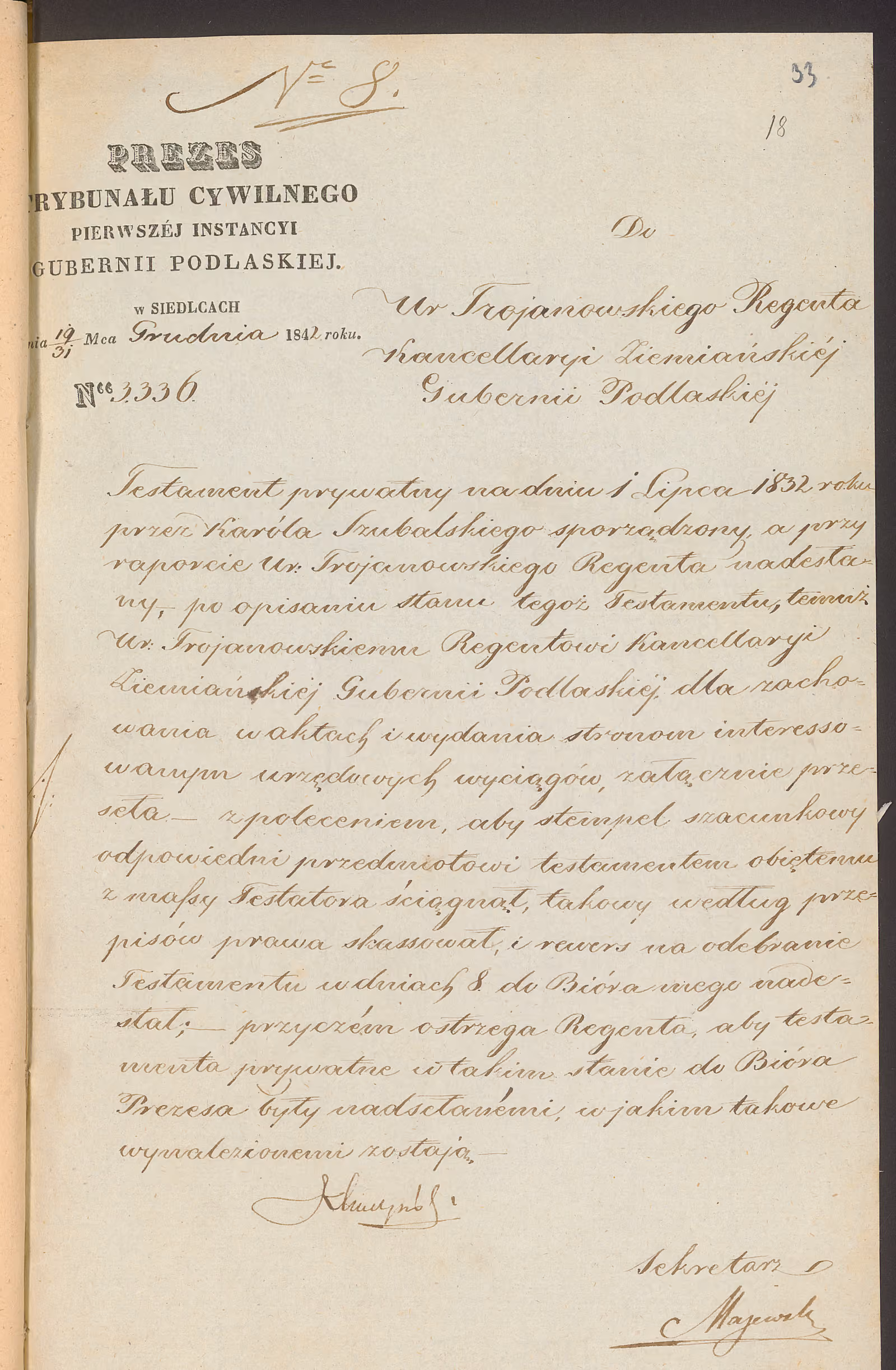 Trojanowski 8/1843, s. 1