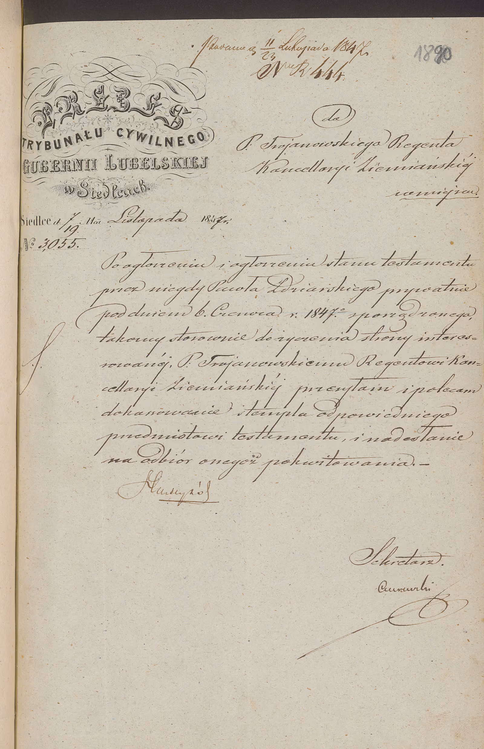 Trojanowski 444/1847, s. 1