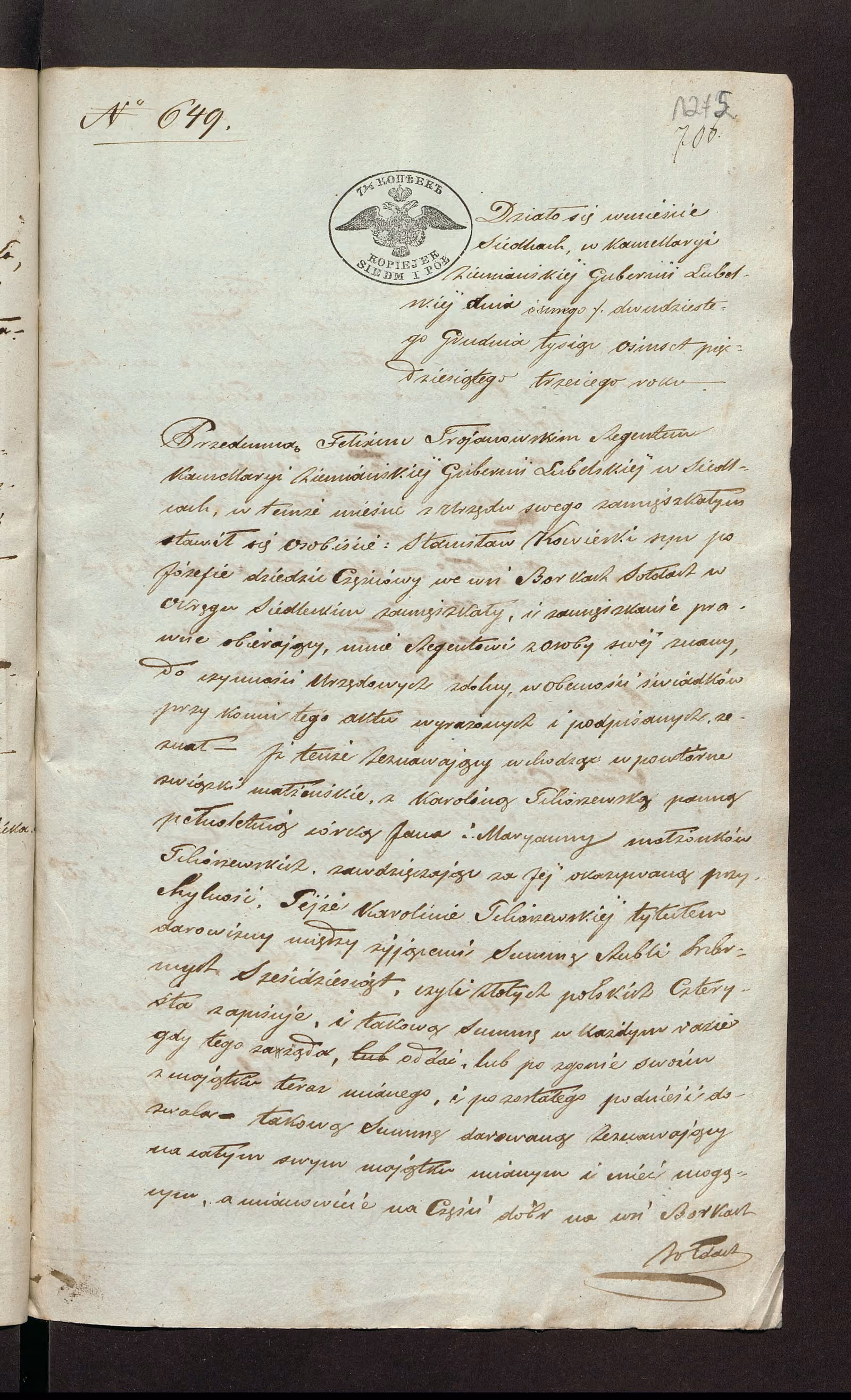 Trojanowski 649/1853, s. 1