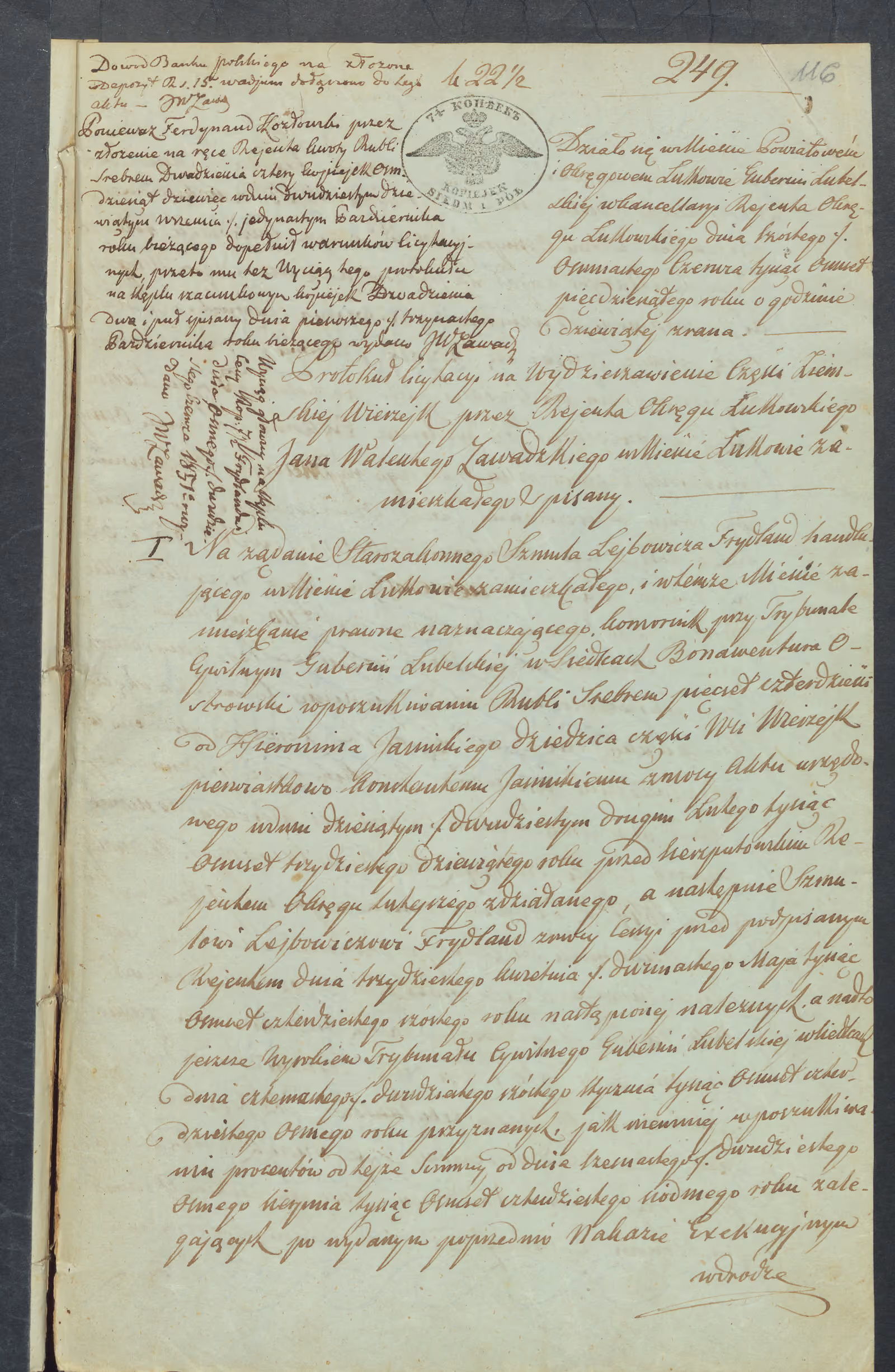 Zawadzki 249/1850, s. 1