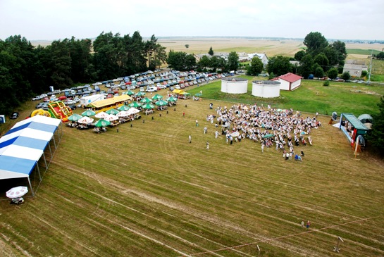 The Jasiński Family Reunion at Jasionka, 21 July 2007 — seen from above. Click to view it at full resolution.