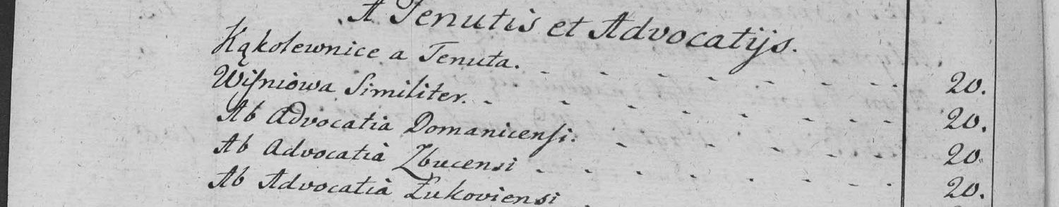 This passage in the manuscript: A Tenutis et Advocatijs