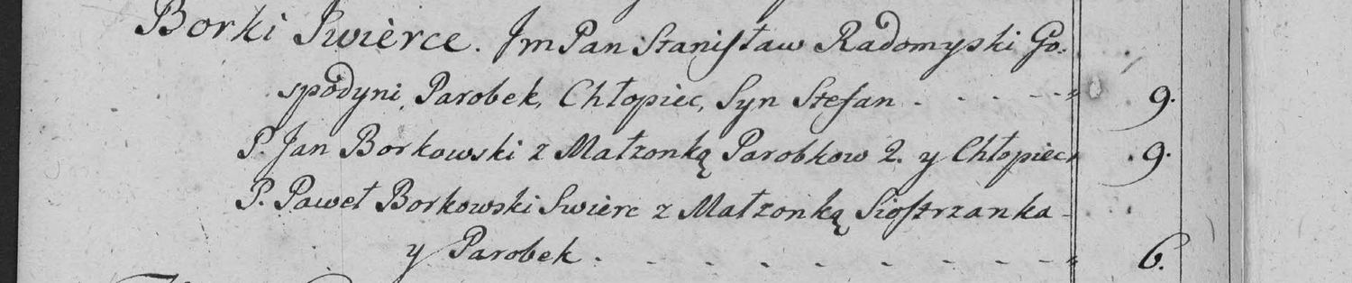 This passage in the manuscript: Borki Swierce