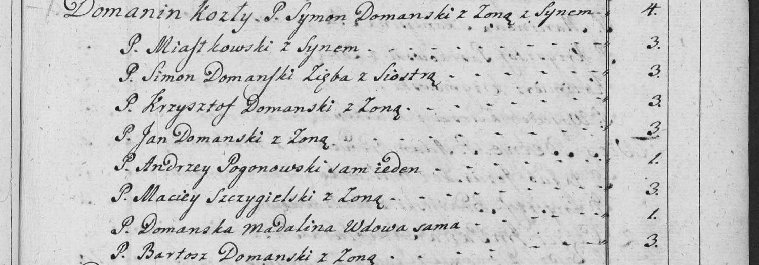 This passage in the manuscript: Domanin Kozły