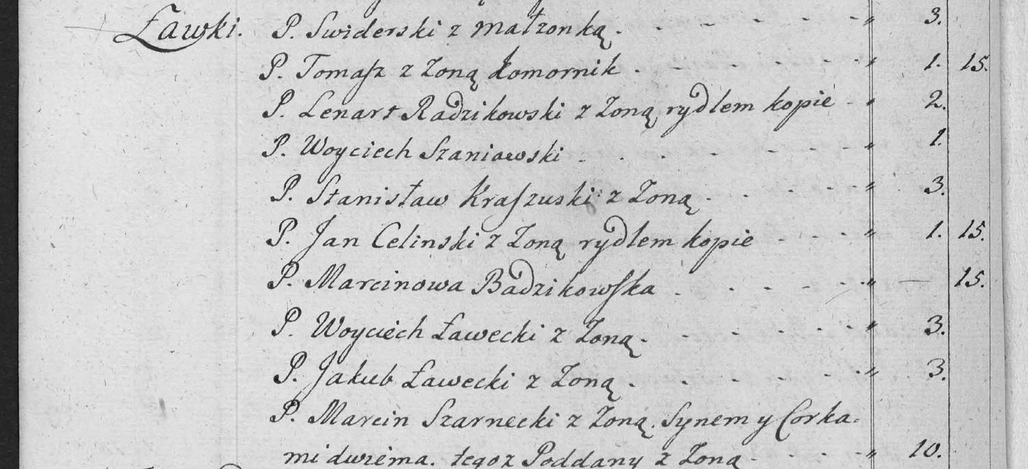 This passage in the manuscript: Ławki