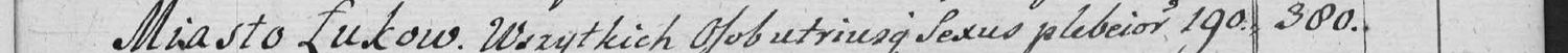 This passage in the manuscript: Miasto Łukow