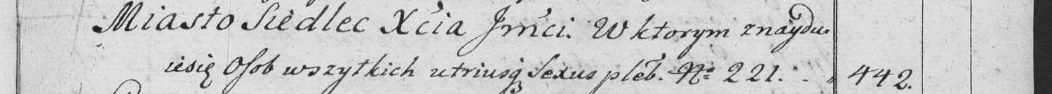 This passage in the manuscript: Miasto Siedlec