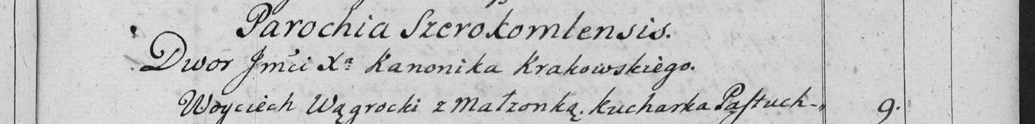 This passage in the manuscript: Parochia Szerokomlensis