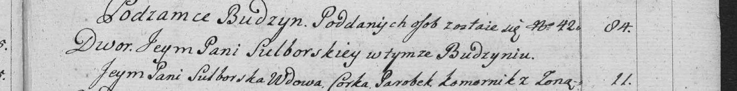This passage in the manuscript: Podzamce Budzyn