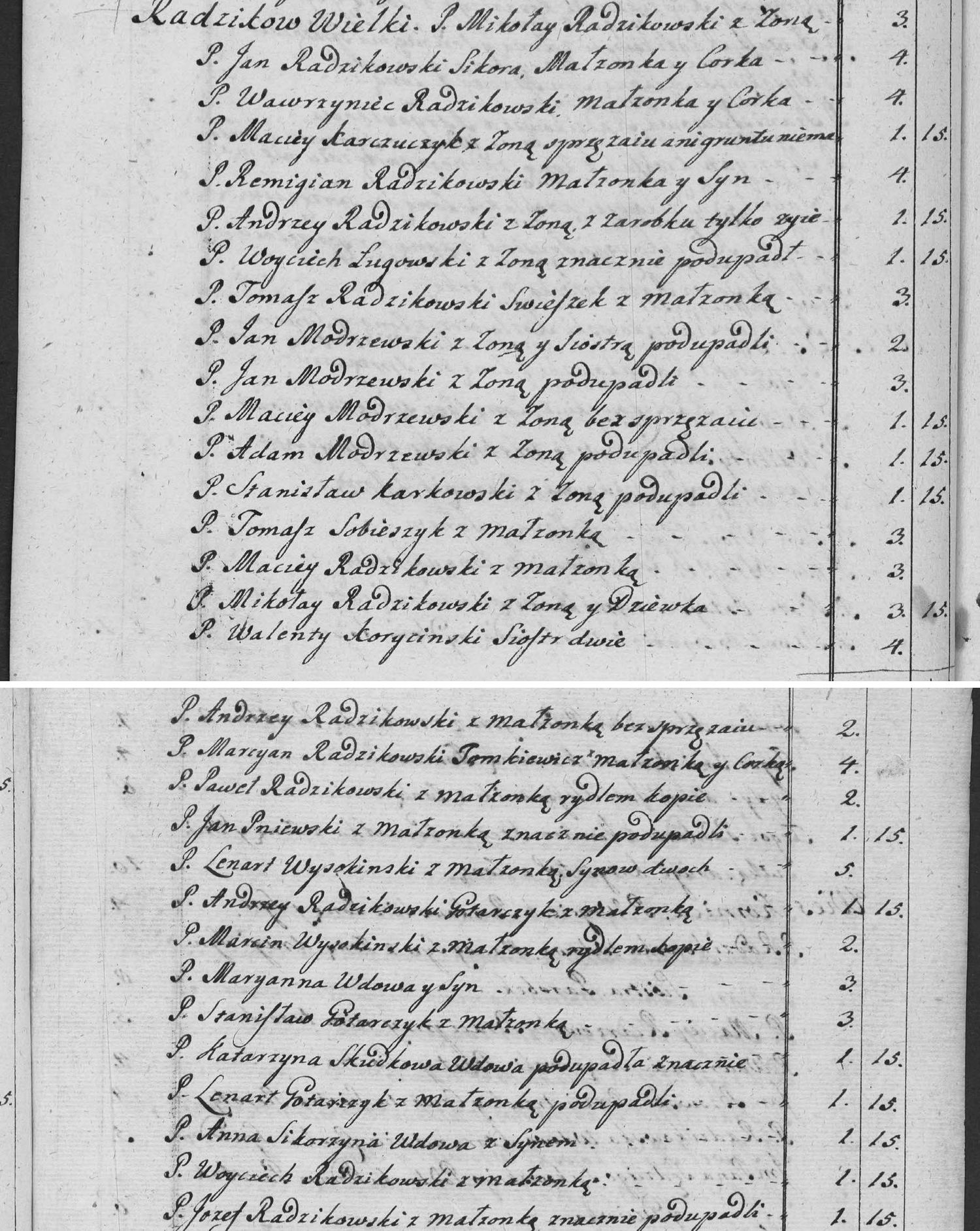 This passage in the manuscript: Radzikow Wielki