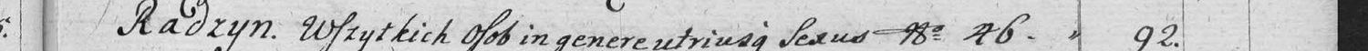 This passage in the manuscript: Radzyn