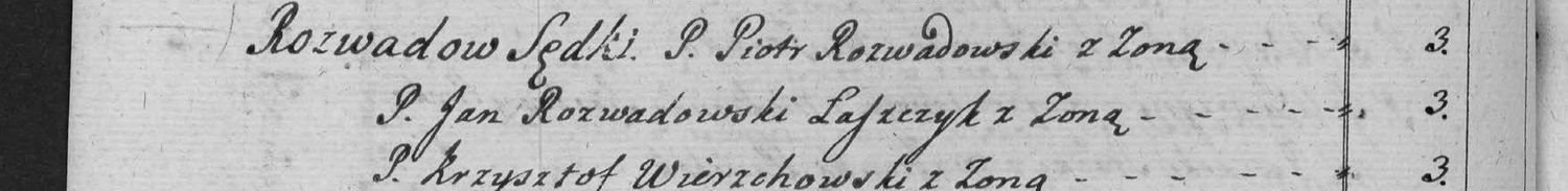 This passage in the manuscript: Rozwadow Sędki