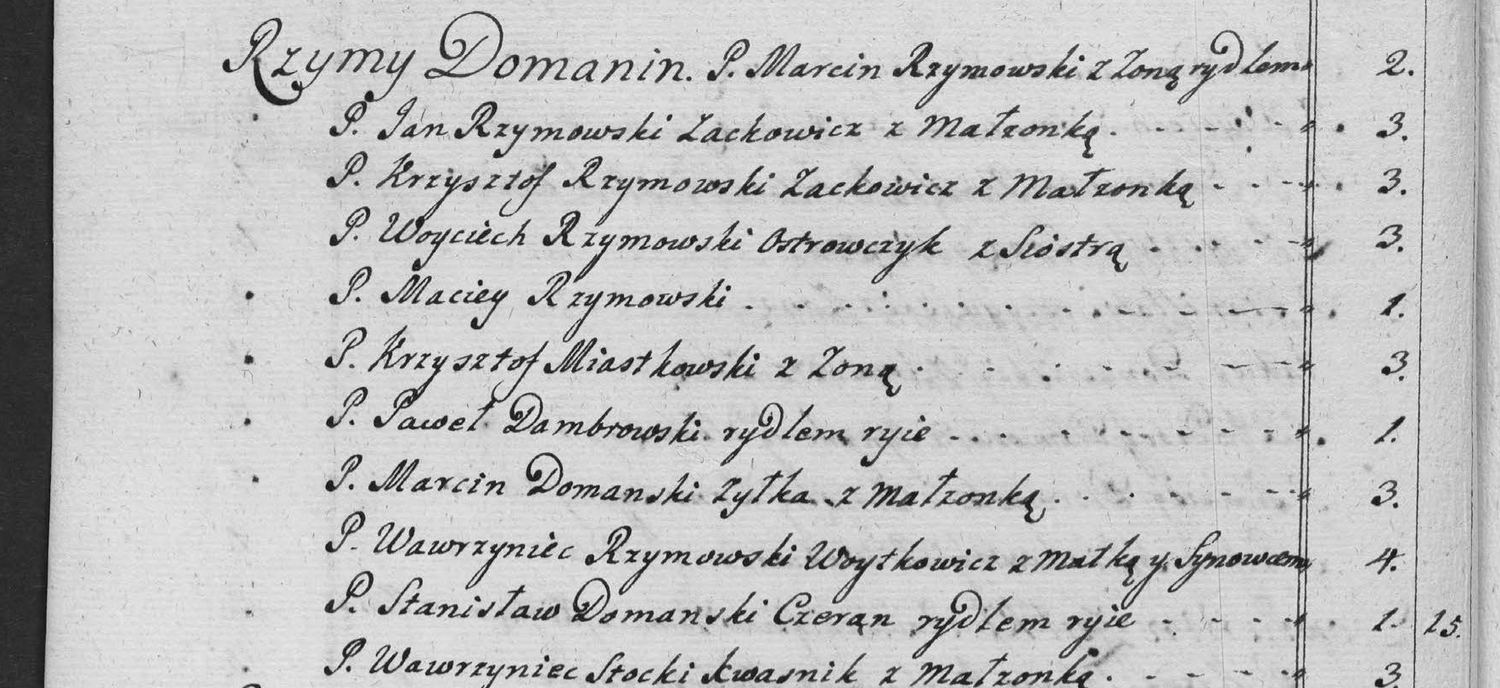 This passage in the manuscript: Rzymy Domanin