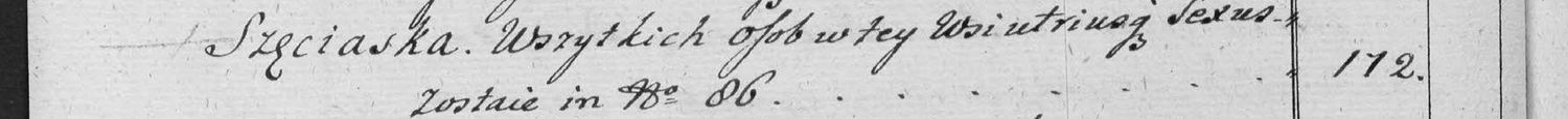 This passage in the manuscript: Szęciaska