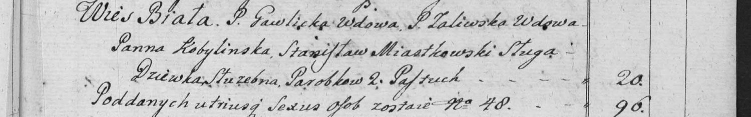 This passage in the manuscript: Wies Biała
