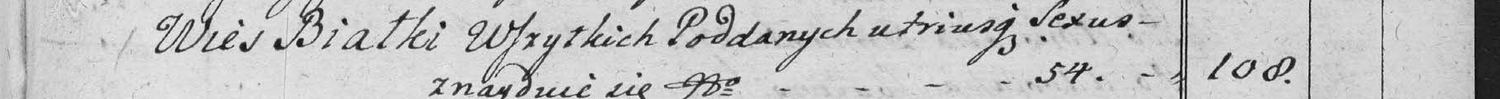 This passage in the manuscript: Wies Białki