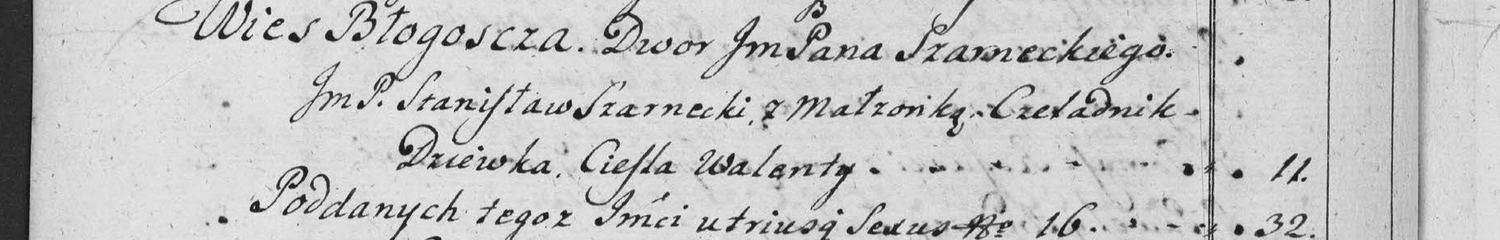 This passage in the manuscript: Wies Błogoszcza