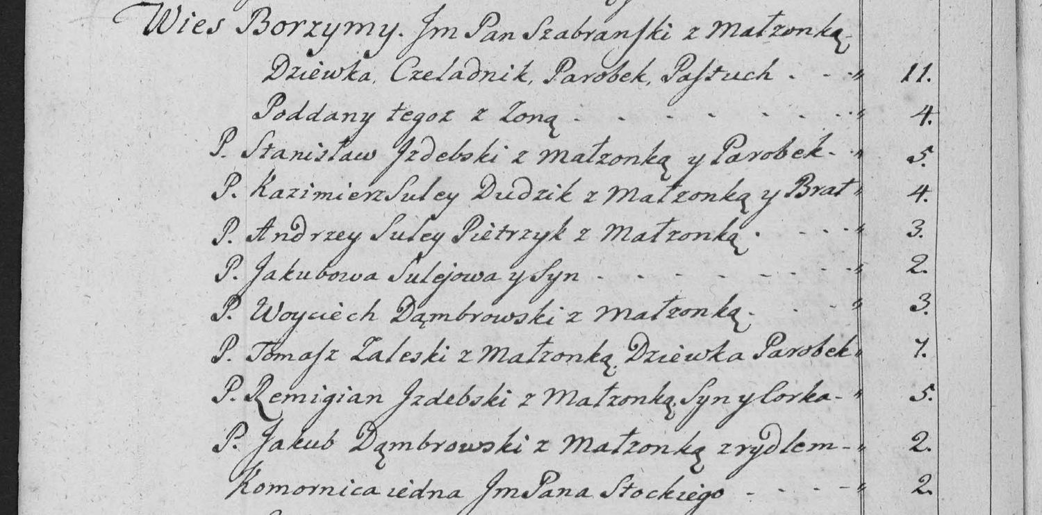 This passage in the manuscript: Wies Borzymy