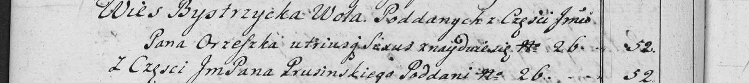 This passage in the manuscript: Wies Bystrzycka Wola