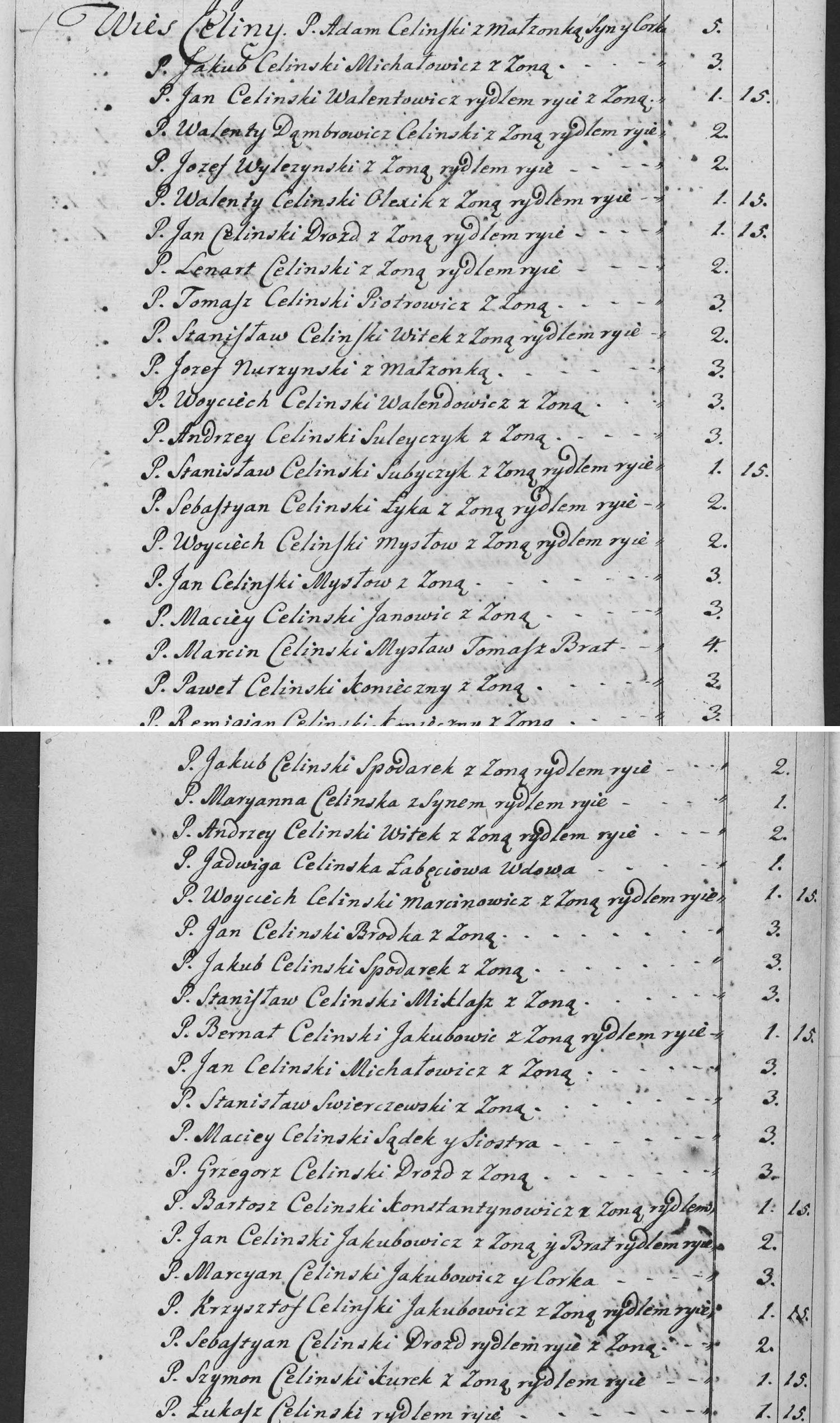 This passage in the manuscript: Wies Celiny