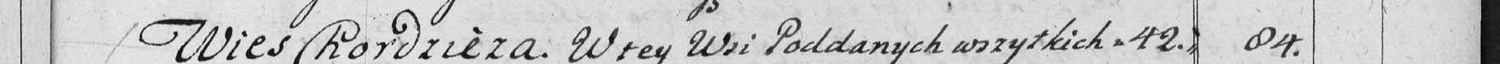 This passage in the manuscript: Wies Chordzieza