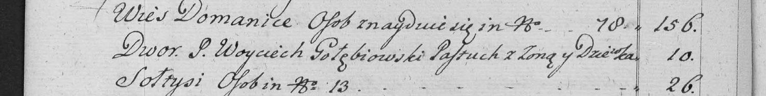 This passage in the manuscript: Wies Domanice