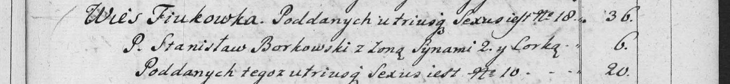 This passage in the manuscript: Wies Fiukowka