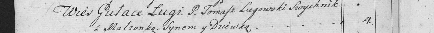 This passage in the manuscript: Wies Gutace Ługi