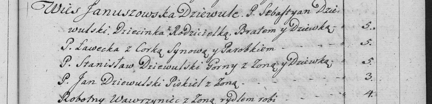 This passage in the manuscript: Wies Januszowska Dziewule