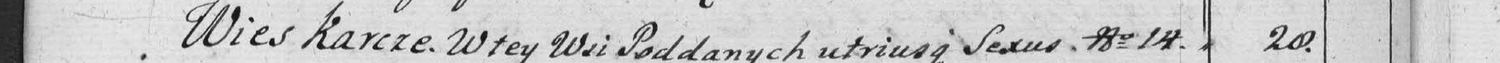 This passage in the manuscript: Wies Karcze