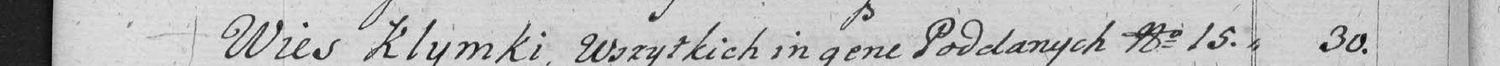 This passage in the manuscript: Wies Klymki
