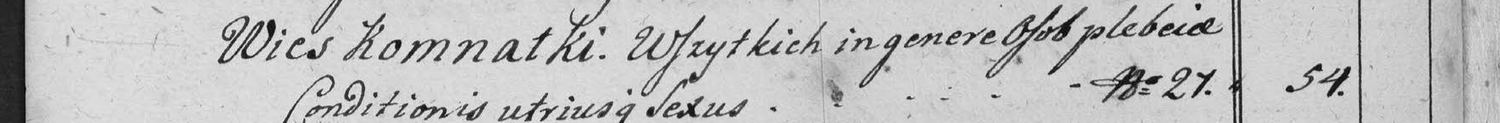 This passage in the manuscript: Wies Komnatki