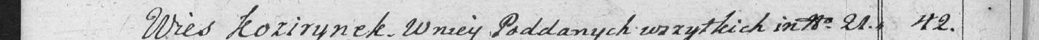 This passage in the manuscript: Wies Kozirynek