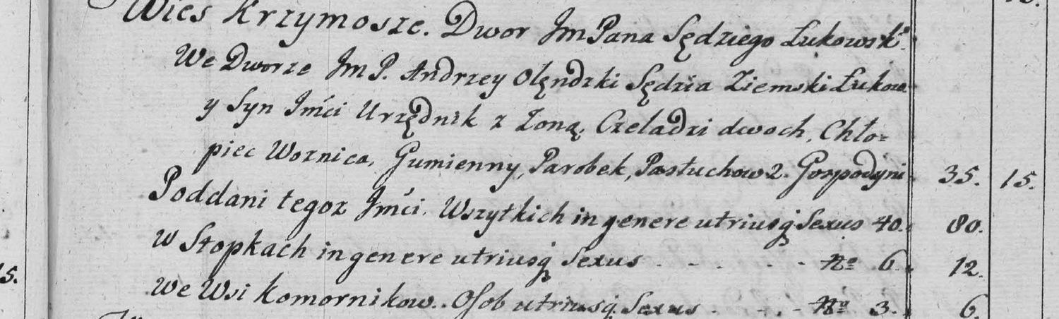 This passage in the manuscript: Wies Krzymosze