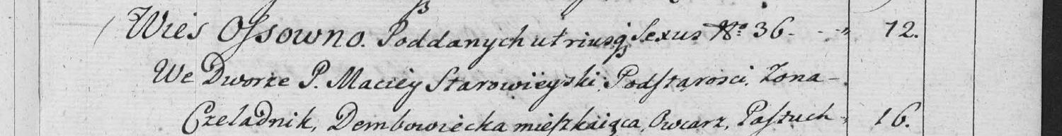 This passage in the manuscript: Wies Ossowno