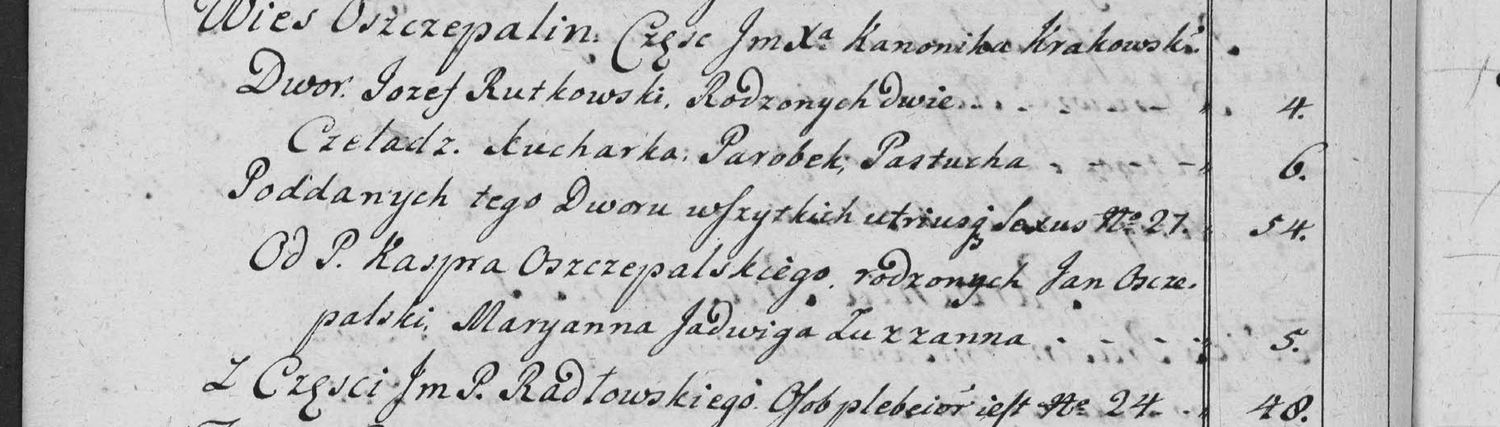 This passage in the manuscript: Wies Oszczepalin