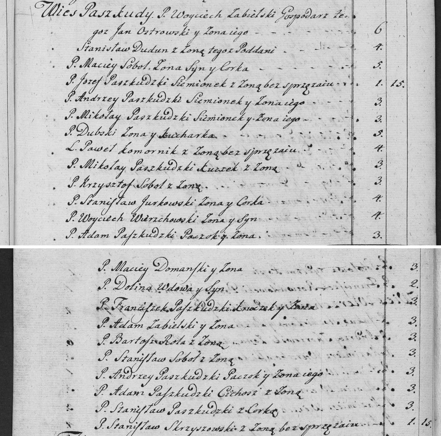 This passage in the manuscript: Wies Paszkudy