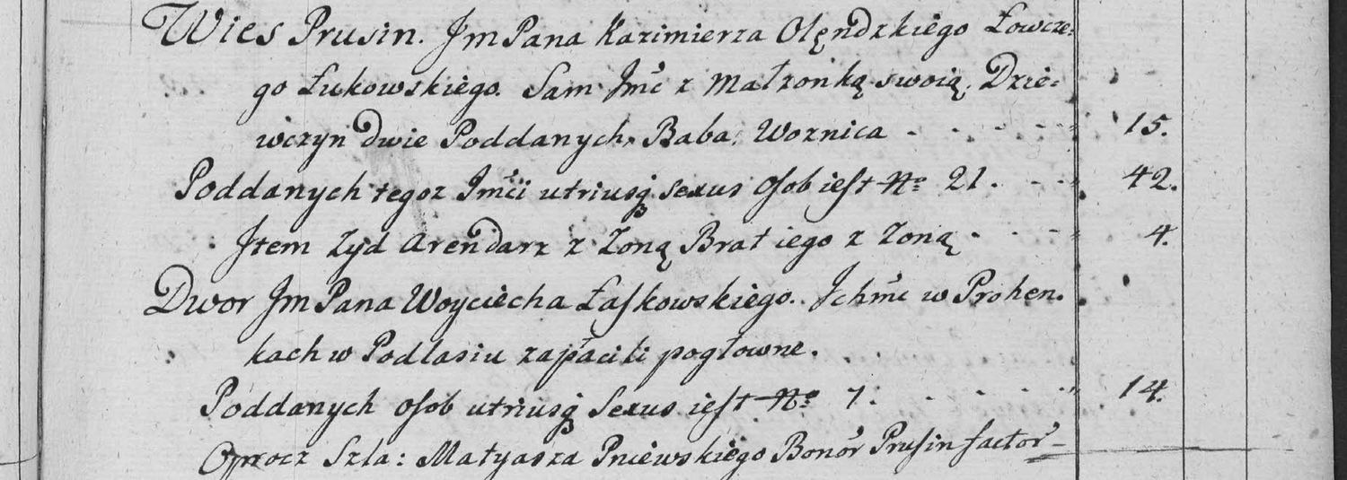 This passage in the manuscript: Wies Prusin