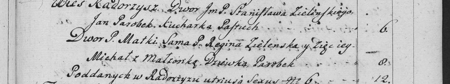 This passage in the manuscript: Wies Radorzysz