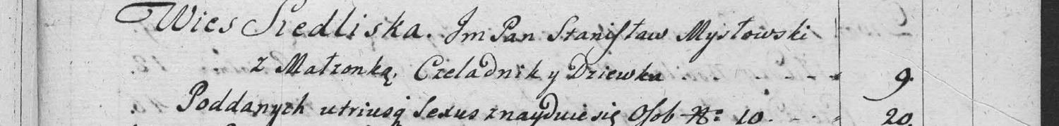 This passage in the manuscript: Wies Siedliska