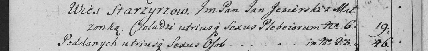 This passage in the manuscript: Wies Starzyrzow