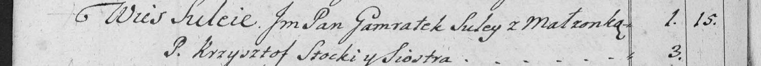 This passage in the manuscript: Wies Sulcie